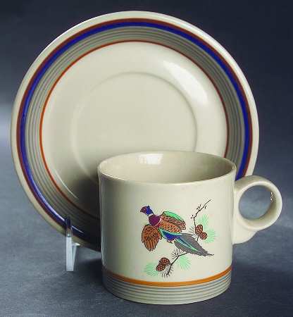 Game Cock Flat Cup & Saucer Set