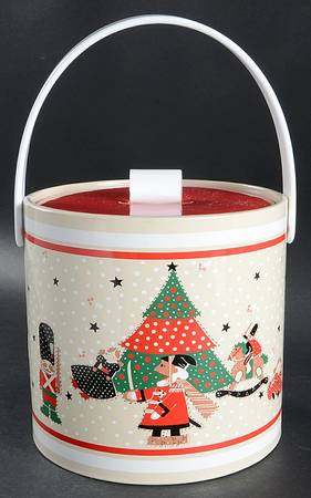 Holiday Joy Plastic Ice Bucket & Lid