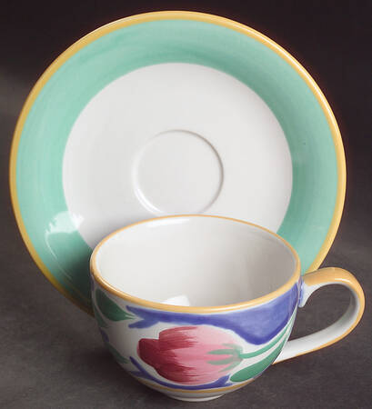 Italian Garden Flat Cup & Saucer Set