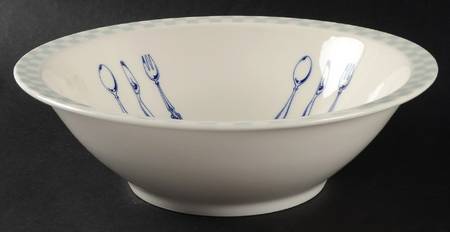 Knife and Fork 9" Round Vegetable Bowl