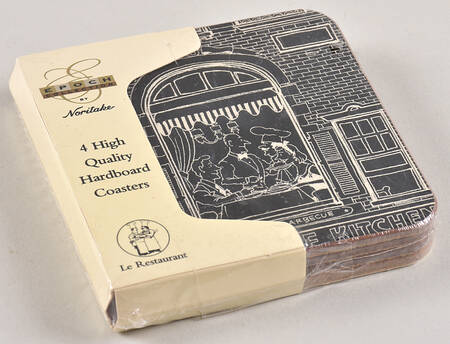 Le Restaurant (4 Pc) Cork Back Square Coaster Set