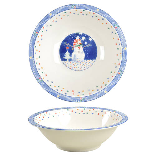 Mr Snowman 9" Round Vegetable Bowl