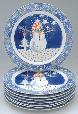 Mr Snowman Dinner Plate - Set of 8