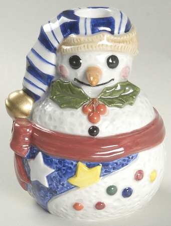 Mr Snowman Figural Candlestick