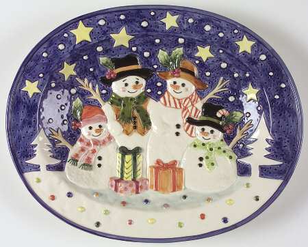 Mr Snowman 14" Sculpted Platter