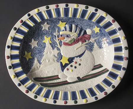 Mr Snowman 14" Sculpted Platter