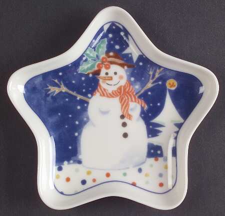 Mr Snowman Star Shaped Dish