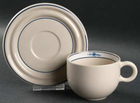 New Stockholm Flat Cup & Saucer Set