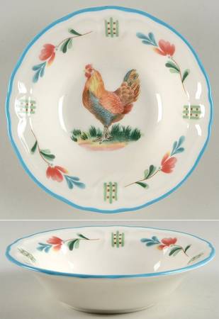 Red Rooster Rim Cereal Bowl