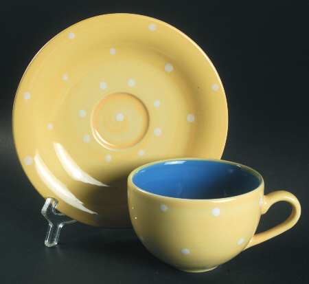 Spinners Lemon Flat Cup & Saucer Set