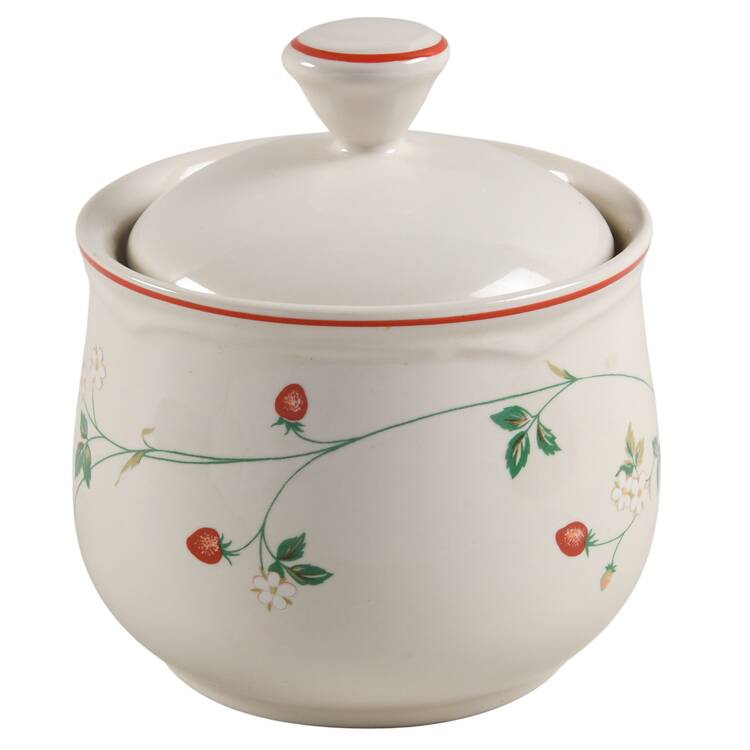 Strawberry Time Sugar Bowl & Lid