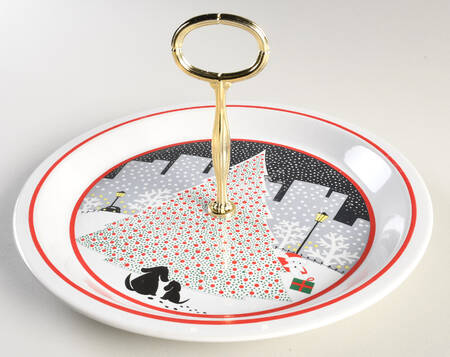 Twas The Night Before Christmas Round Serving Plate with Center Handle (Dp) Hc
