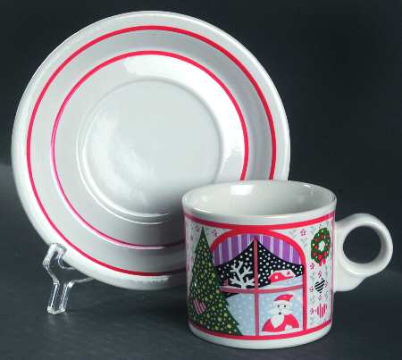 Twas The Night Before Christmas Flat Cup & Saucer Set