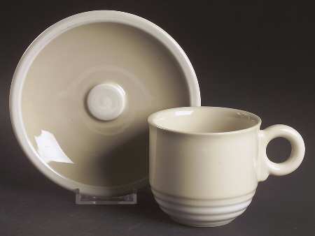 Whipped Cream Beige Flat Cup & Saucer Set
