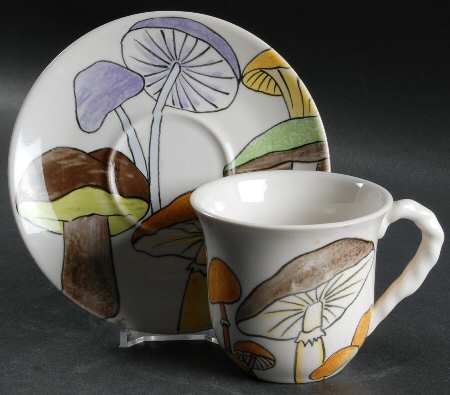 Mushrooms Flat Cup & Saucer Set