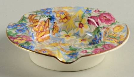 Sussex Cheery Chintz 3 Slot Round Ashtray