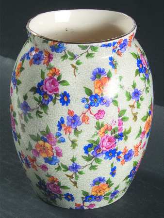 Warwick (Gray Lines, Gold Trim) 5" Vase