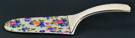 Warwick (Gray Lines, Gold Trim) Solid Ceramic Pie/Cake Server