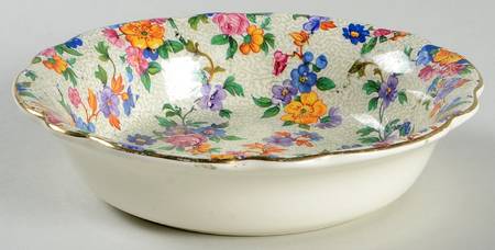 Warwick (Gray Lines, Gold Trim) Fruit/Dessert (Sauce) Bowl
