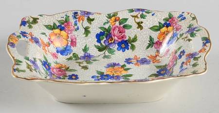 Warwick (Gray Lines, Gold Trim) Nut Dish