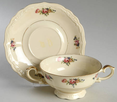 A2074 Footed Cream Soup Bowl & Saucer Set