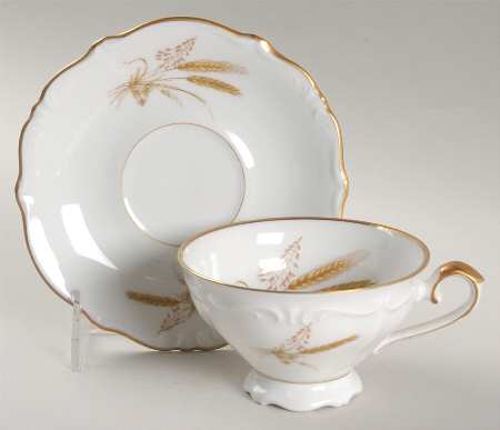 Royal Wheat Footed Cup & Saucer Set
