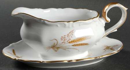 Royal Wheat Gravy Boat with Attached Underplate