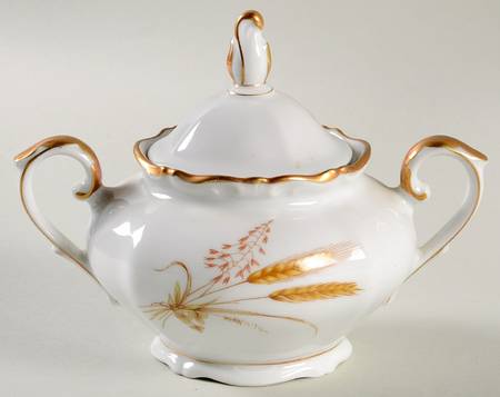 Royal Wheat Sugar Bowl & Lid