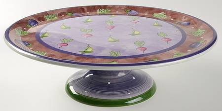 Bois D'Arc Tutti Fruitti 12" Diameter Pedestal Cake Stand