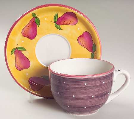 Bois D'Arc Tutti Fruitti Jumbo Cup & Saucer Set