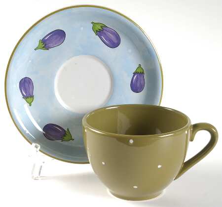 Bois D'Arc Tutti Fruitti Flat Cup & Saucer Set