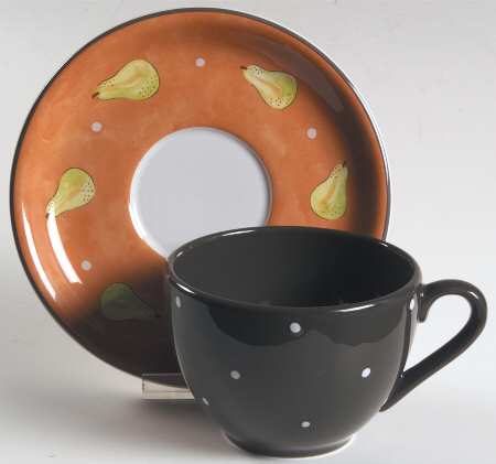 Bois D'Arc Tutti Fruitti Flat Cup & Saucer Set