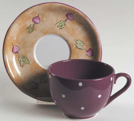 Bois D'Arc Tutti Fruitti Flat Cup & Saucer Set