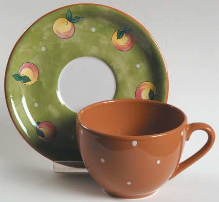Bois D'Arc Tutti Fruitti Flat Cup & Saucer Set