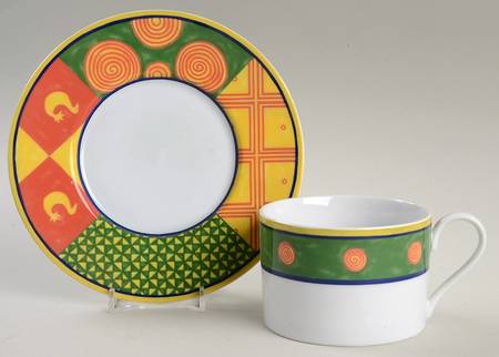 Kente Flat Cup & Saucer Set