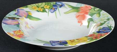 Spring Garden Large Rim Soup Bowl