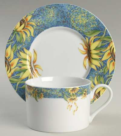 Sunflower Flat Cup & Saucer Set