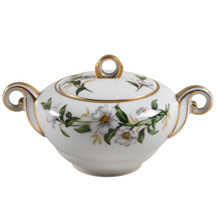 Camellia Sugar Bowl & Lid