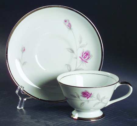 Lasting Rose Footed Cup & Saucer Set