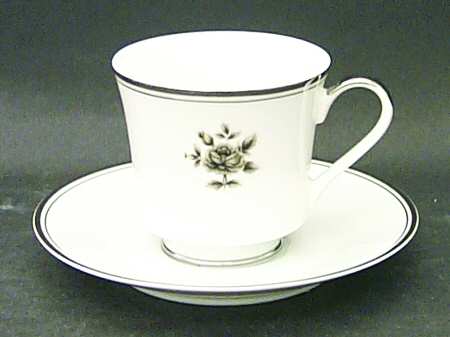 Midnight Rose Footed Cup & Saucer Set