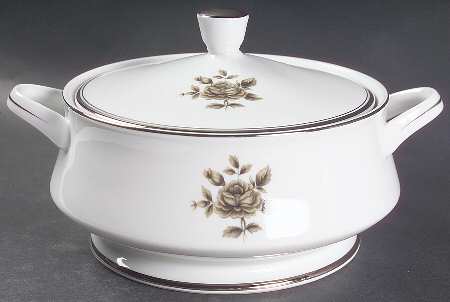 Midnight Rose Round Covered Vegetable