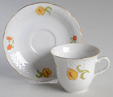 Fleurs Des Champs Flat Cup & Saucer Set