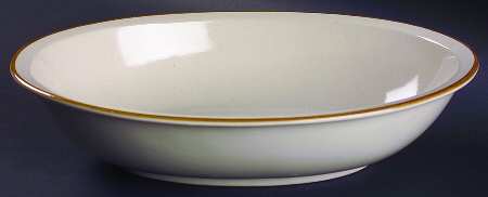Linda (Single Brown Trim) 10" Oval Vegetable Bowl