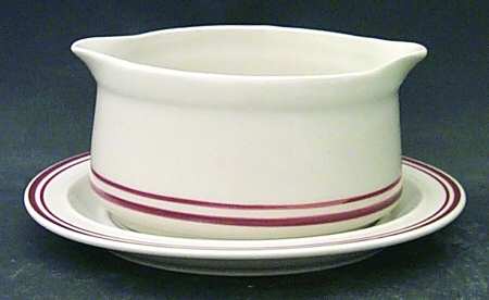 Linda (Double Brown Trim) Gravy Boat & Underplate
