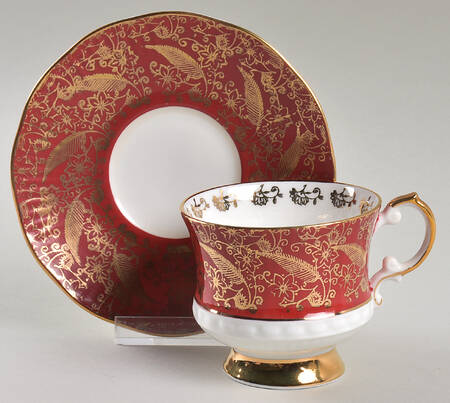 Sovereign Red Footed Demitasse Cup & Saucer Set