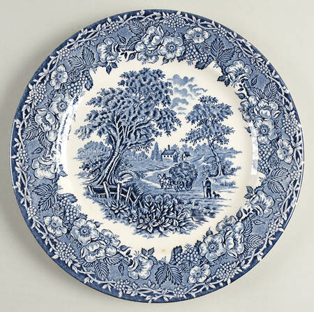 Kingswood Blue Dinner Plate by English Ironstone Tableware