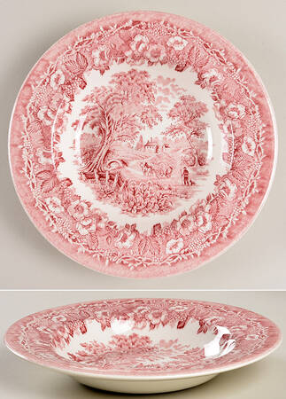 Kingswood Pink Rim Soup Bowl