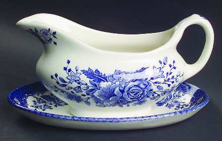 Kew Blue Gravy Boat & Underplate/Relish