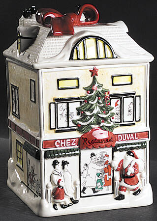 Le Restaurant Christmas Cookie Jar & Lid