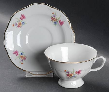 Rose Garden Footed Cup & Saucer Set